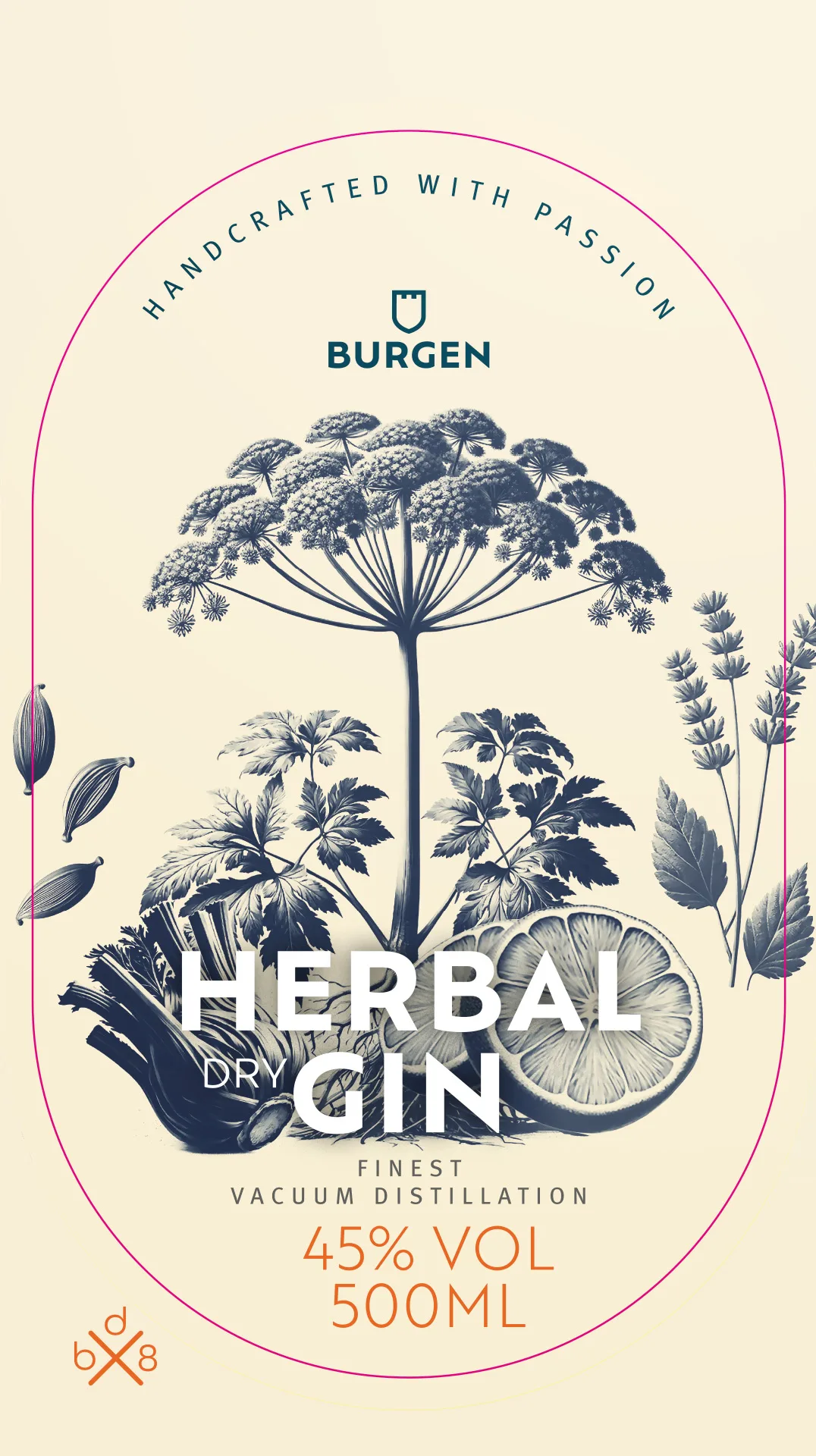 Burgen Herbal Dry Gin Etikett