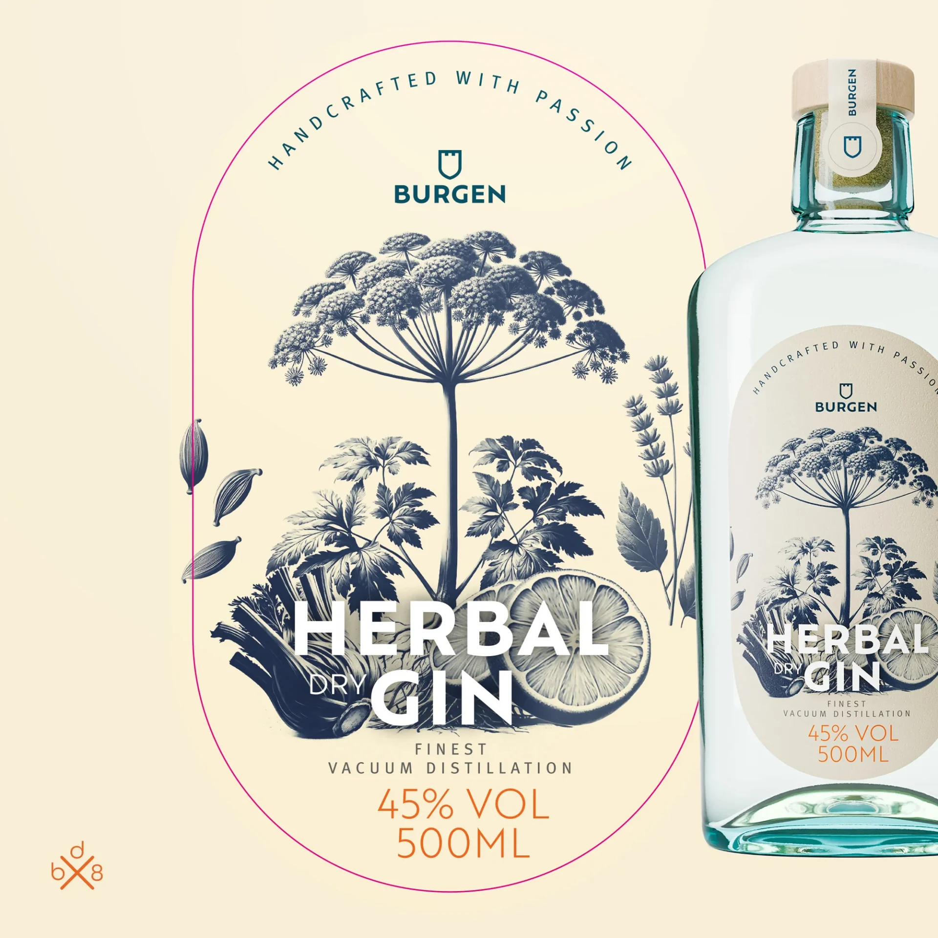 Etikett Burgen Herbal Dry Gin